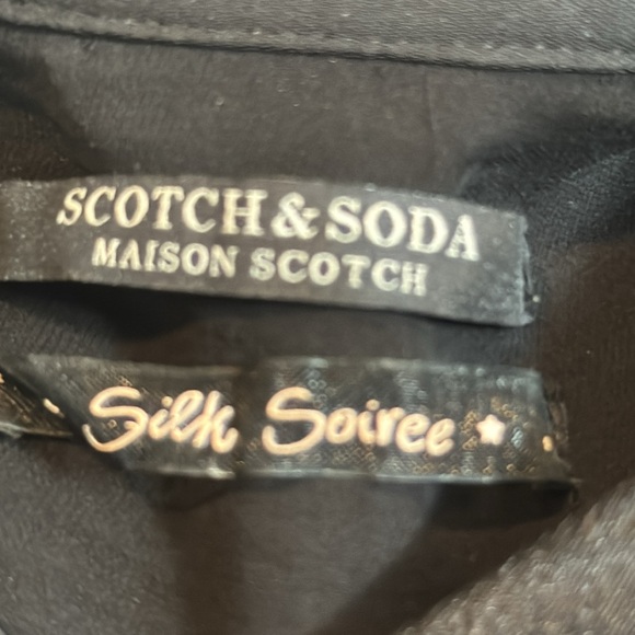 Scotch & Soda Silk Soiree Black Button Down Blouse - Picture 3 of 12